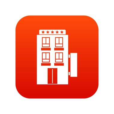 Beş yıldızlı otel simgesi dijital kırmızı