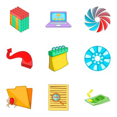 Takvim Icons set, karikatür tarzı