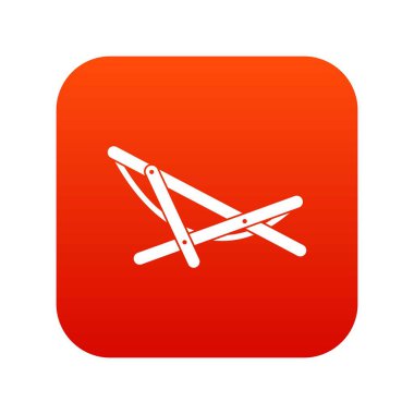 Plaj şezlong simgesi dijital kırmızı