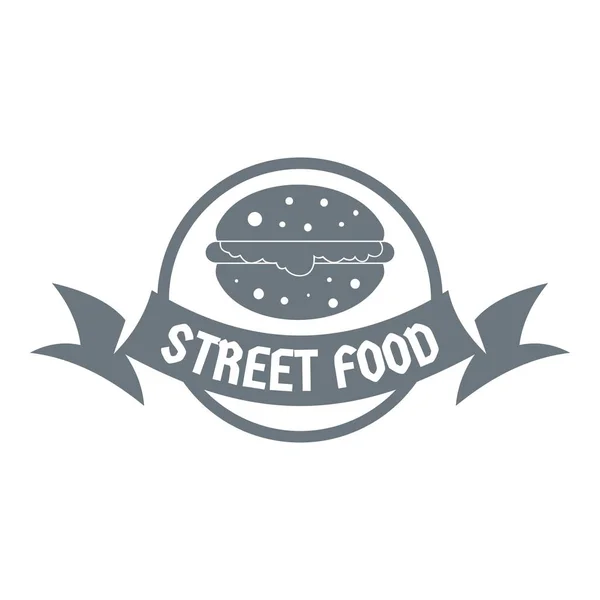 Street-Burger-Logo, schlichter grauer Stil — Stockvektor