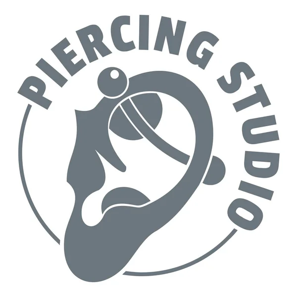 Piercing logo, eenvoudige grijze stijl — Stockvector