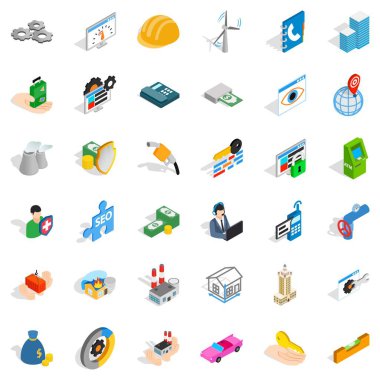 House Icons set, izometrik stili