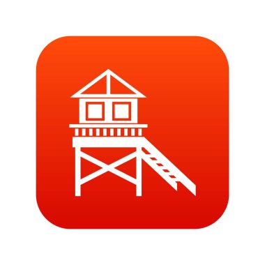 Ahşap Tepedeki Ev simgesini dijital kırmızı