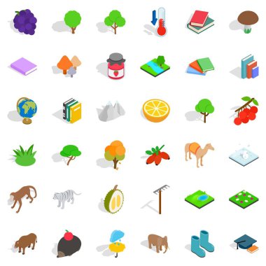 Zooloji Icons set, izometrik stili