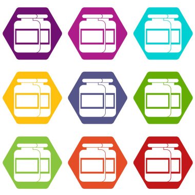 Sporcular simge için besin takviyesi renk altı yüzlü ayarla