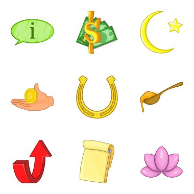 Bol simgeler ayarla, çizgi film tarzı