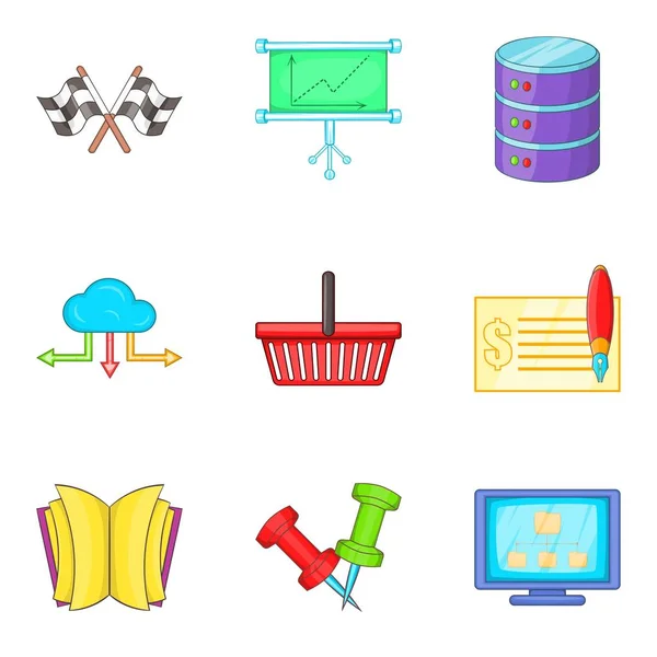 Conjunto de iconos de validez, estilo de dibujos animados — Vector de stock