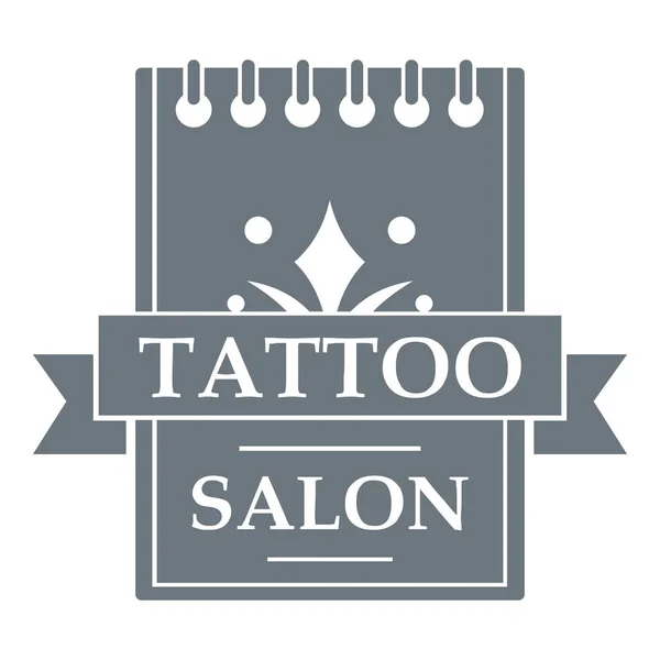 Tattoo salon logo, eenvoudige grijze stijl — Stockvector