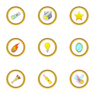 Parlak nesne Icons set, karikatür tarzı