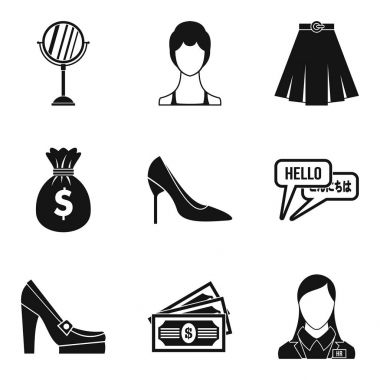 Eskort Icons set, basit tarzı