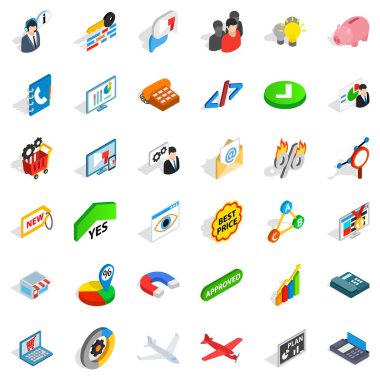 Bilgisayar Icons set, izometrik stili