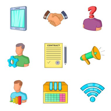 Mali yardım Icons set, karikatür tarzı