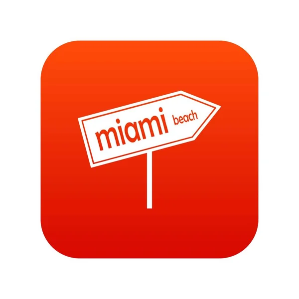 Miami seta post sinal ícone vermelho digital —  Vetores de Stock