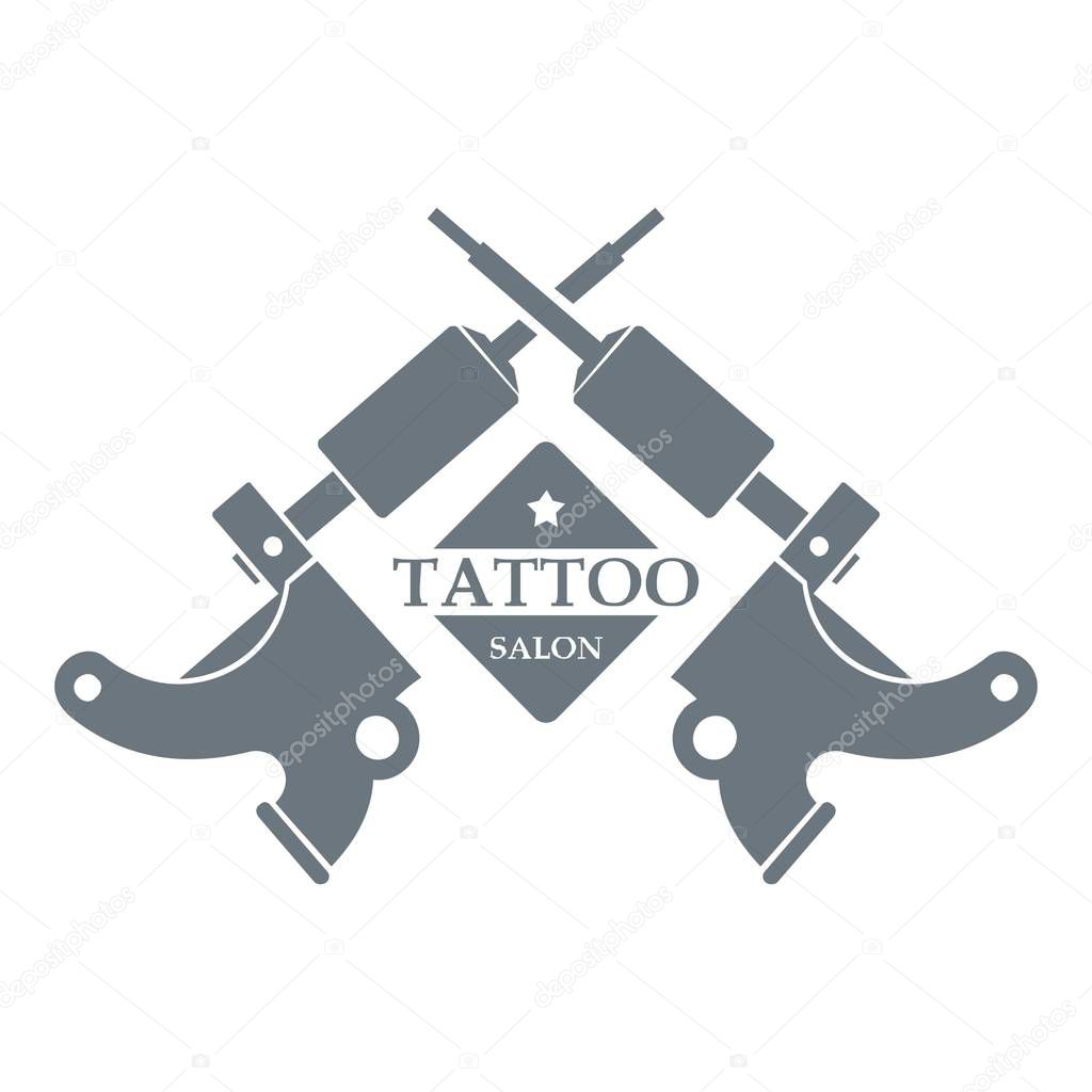 Tattoo machine logo. Simple illustration of tattoo machine vector logo for web