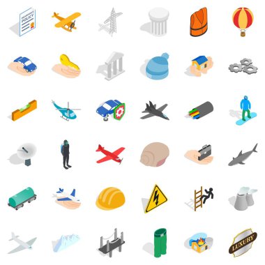 House Icons set, izometrik stili