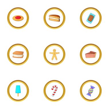 Tatlılar Icons set, karikatür tarzı