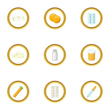 Uyuşturucu form simgeler kümesi, karikatür tarzı