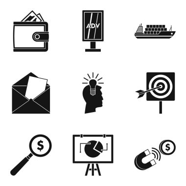 Dinleyici notu Icons set, basit tarzı