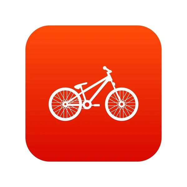 Ícone de bicicleta vermelho digital — Vetor de Stock
