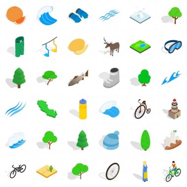 Hayvan Icons set, izometrik stili