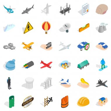 Kabuk Icons set, izometrik stili