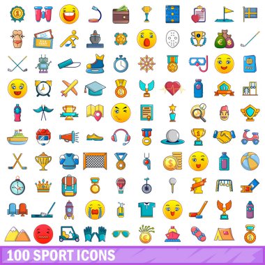 100 spor simgesi, çizgi film tarzı