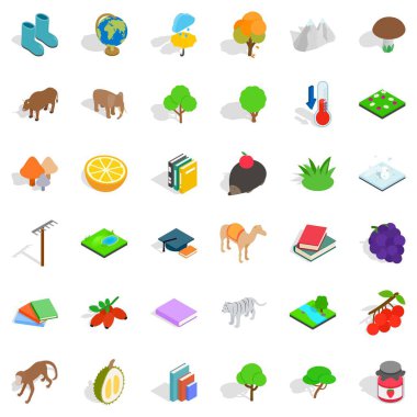 Doğa Icons set, izometrik stili