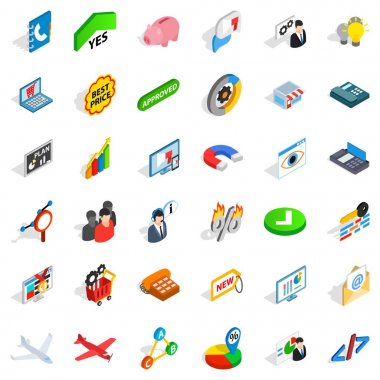 Mıknatıs Icons set, izometrik stili