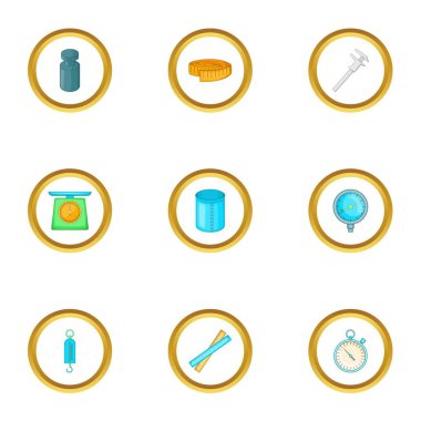 Ölçüm Icons set, karikatür tarzı
