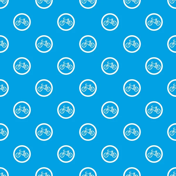 禁止骑自行车旅行交通标志图案无缝蓝色 — 图库矢量图片