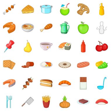 Şef Icons set, karikatür tarzı