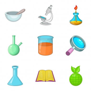 Hazırlama tıp Icons set, karikatür tarzı