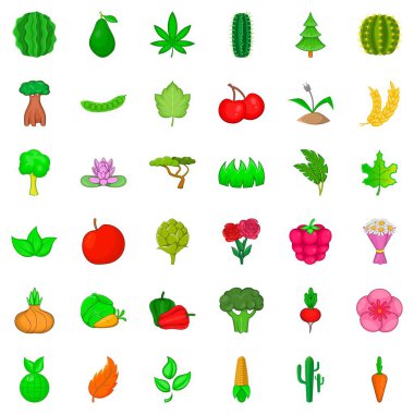 Icons set, karikatür tarzı büyümek