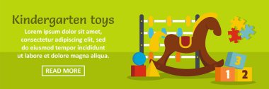 Anaokulu oyuncakları afiş yatay kavramı