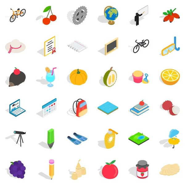 Çocukluk Icons set, izometrik stili