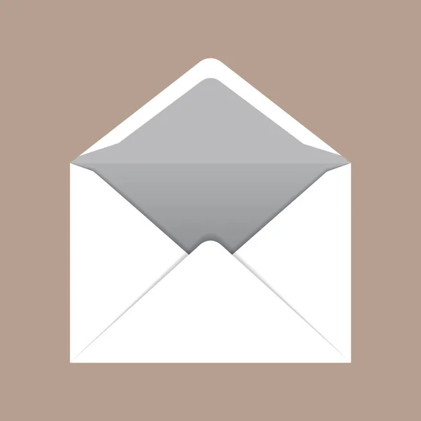 Open c6 envelop mockup, realistische stijl — Stockvector
