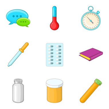 Hapları Icons set, karikatür tarzı