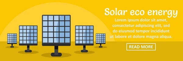 Solar eco energy banner horizontal concept — Stock Vector
