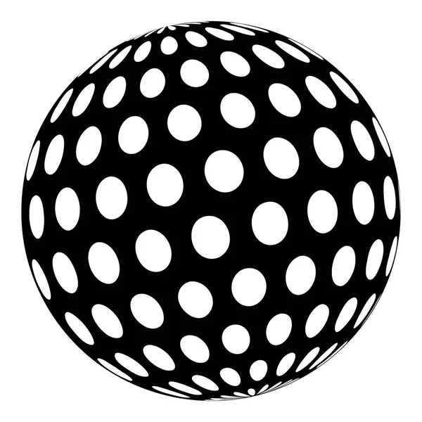 Icona della pallina da golf, semplice stile nero — Vettoriale Stock