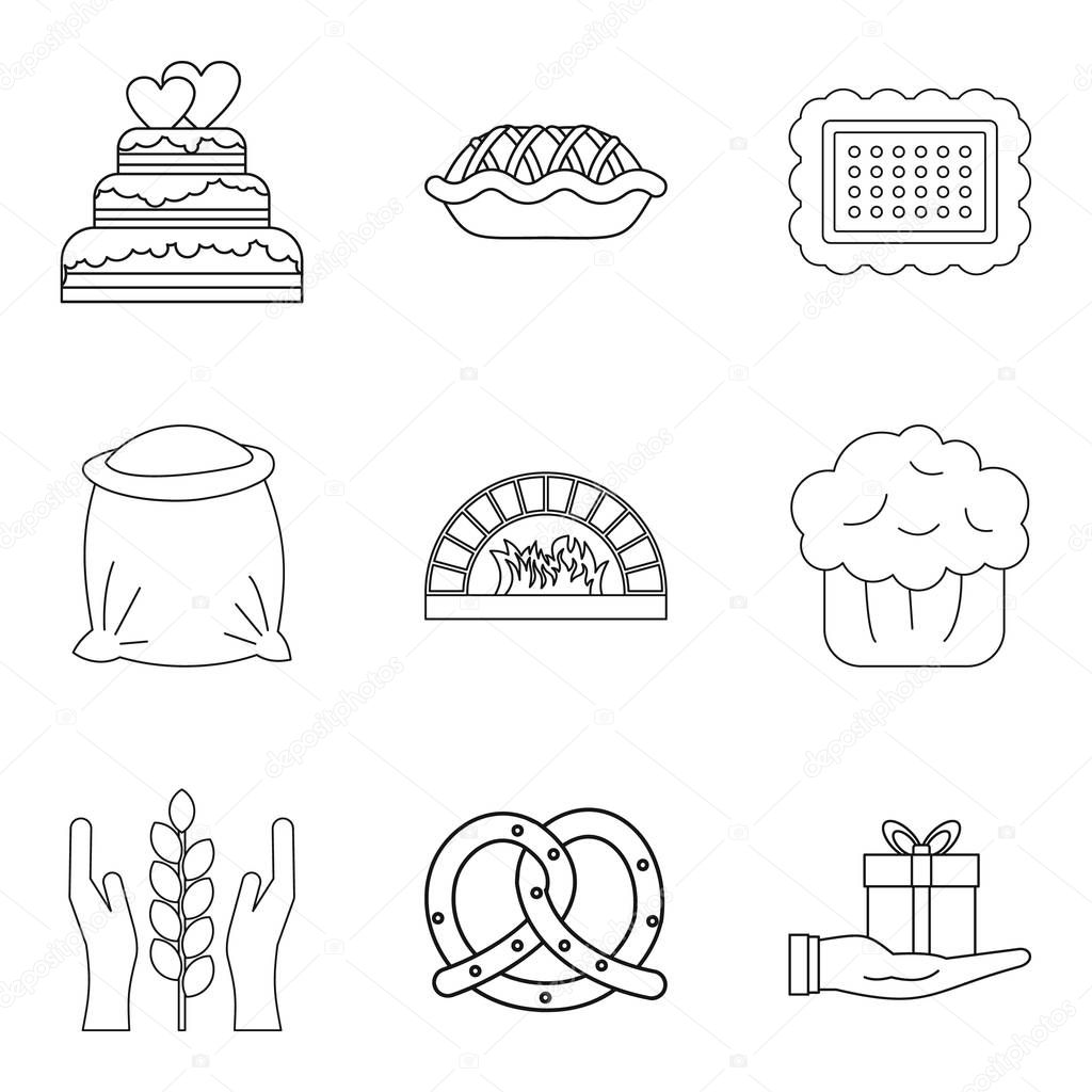 Biscuit icons set, outline style — Stock Vector © ylivdesign 167959198
