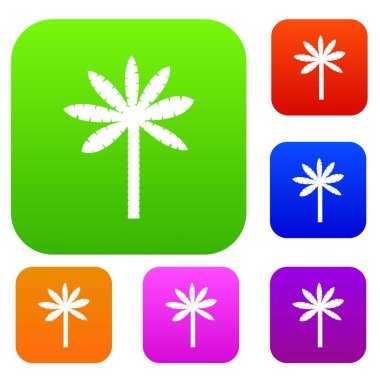 Palmiye ağacı renk koleksiyonu ayarla