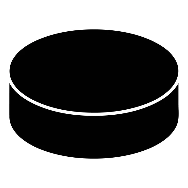 Icona hockey rondella, semplice stile nero — Vettoriale Stock