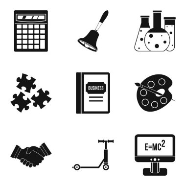 Bilimsel kayıt Icons set, basit tarzı