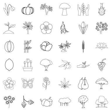 Büyüyen Icons set, anahat stili