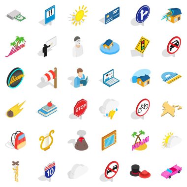 Saat simgeler ayarı, izometrik stili