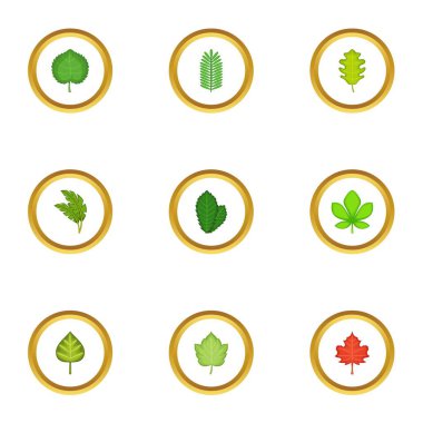 Orman Icons set, karikatür tarzı bırakır