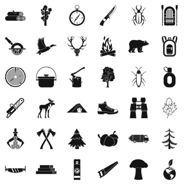 Açık Icons set, basit tarzı