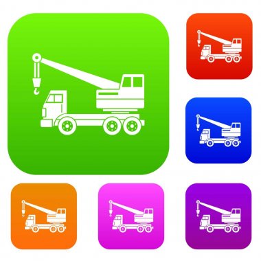 Kamyon vinç renk koleksiyonu ayarla