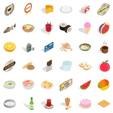 Simgeler kümesi, izometrik stil yemek