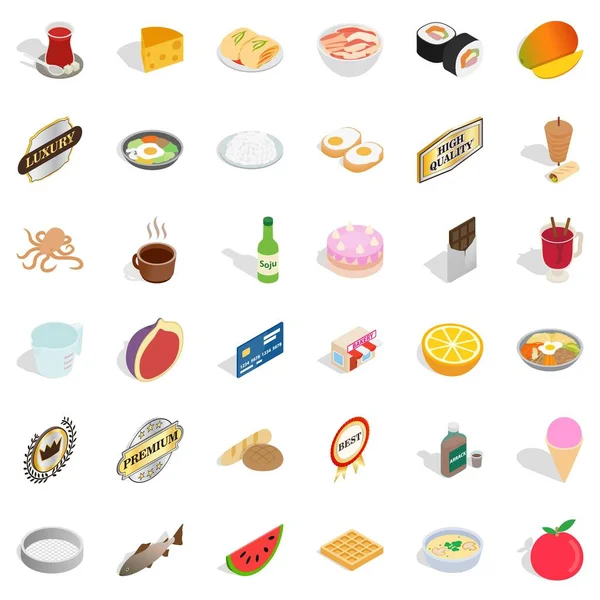 Taze meyve Icons set, izometrik stili